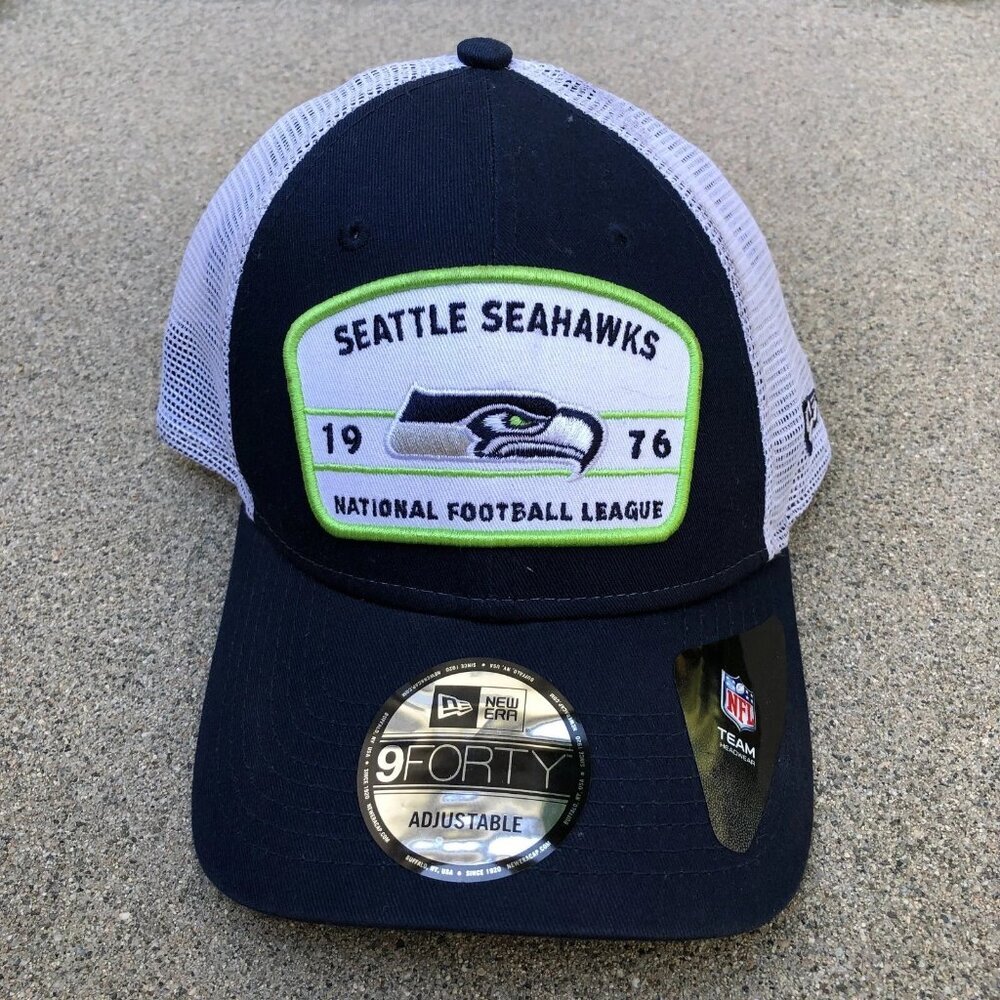 NEW ERA Seattle Seahawks Trucker Hat Men's One Size NFL Cap Patch 9Forty